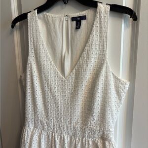 GAP White Eyelet V-Neck Sleeveless Sundress
